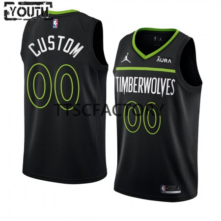 Camiseta Niños NBA Minnesota Timberwolves Personalizadas Jordan 2022-23 Statement Edition Negro Swingman